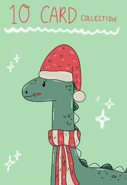 10 Card Collection - Christmasaurs